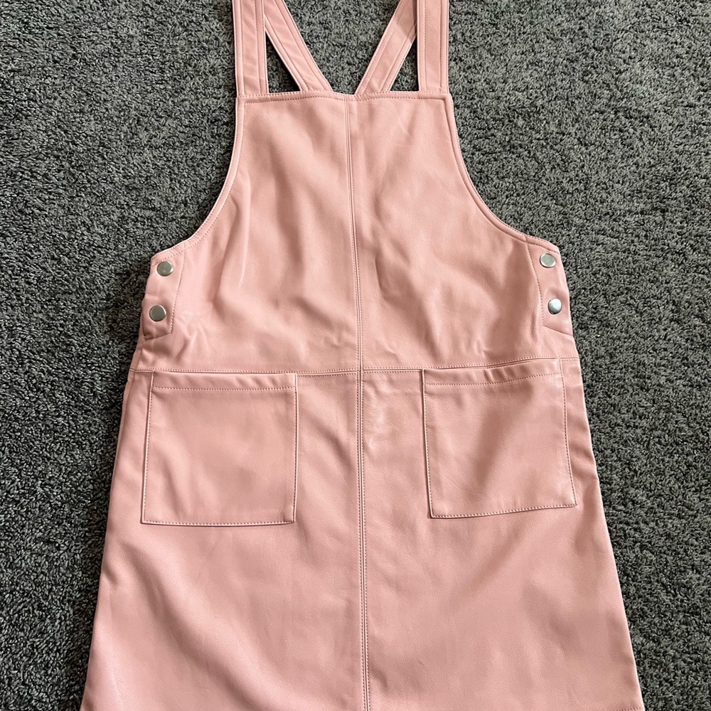 Forever 21 Girls Faux Leather Pinafore Dress